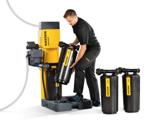 La valvola sul fondo della cartuccia impedisce la fuoriuscita di liquidi.