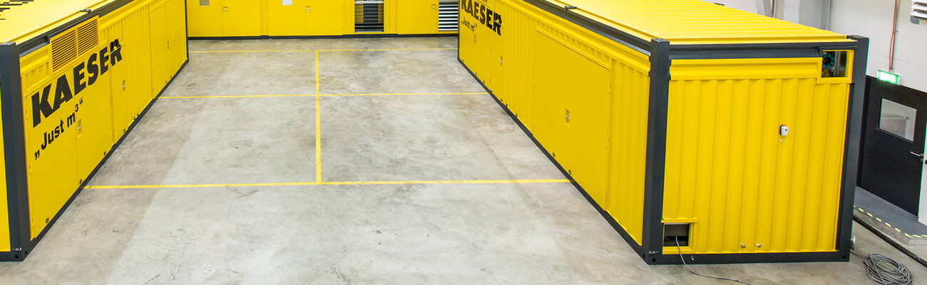 Tre stazioni per contenitori con aria compressa Kaeser a Linz.