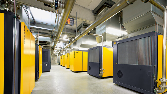 Tecnologia di misurazione delle condizioni di aspirazione e ambientali in una stazione di aria compressa.