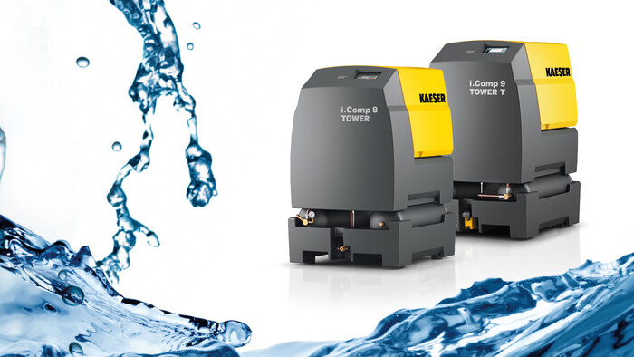 Compressori a pistoni i.Comp 8 Tower e i.Comp Tower 9 T.